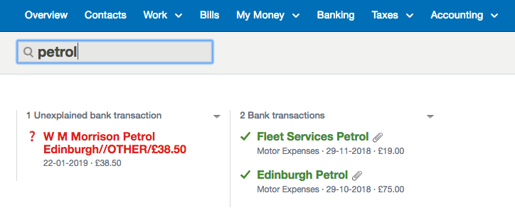 Unexplained transactions in search Unexplained transactions in search